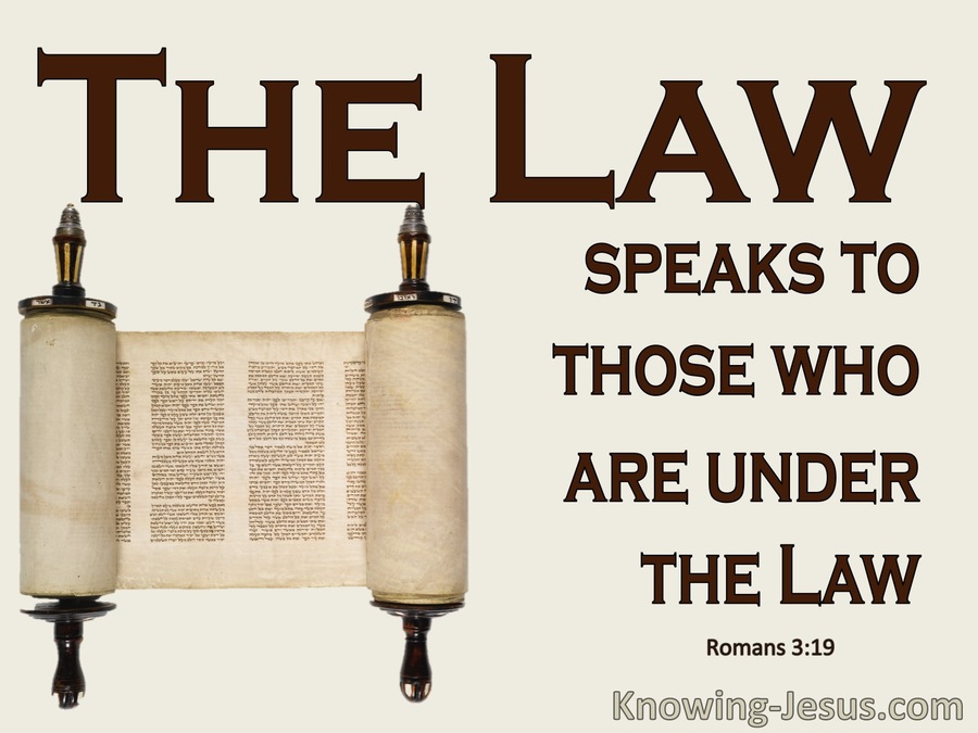 Romans 3:19 The Law Speaks To Those Under The Law (brown)